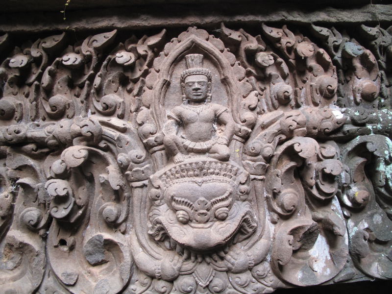 Carved lintel showing Shiva riding Kala