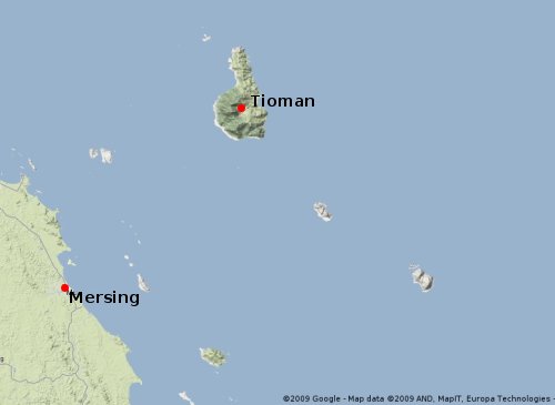 Tioman Island Area Map